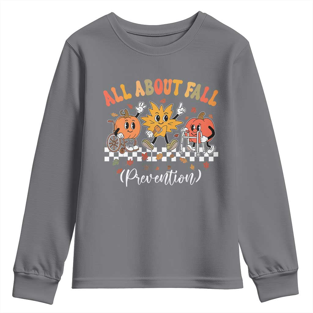 Fall Prevention Youth Sweatshirt Autumn Thanksgiving Nurse PT OT - Wonder Print Shop