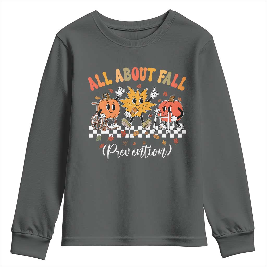 Fall Prevention Youth Sweatshirt Autumn Thanksgiving Nurse PT OT - Wonder Print Shop