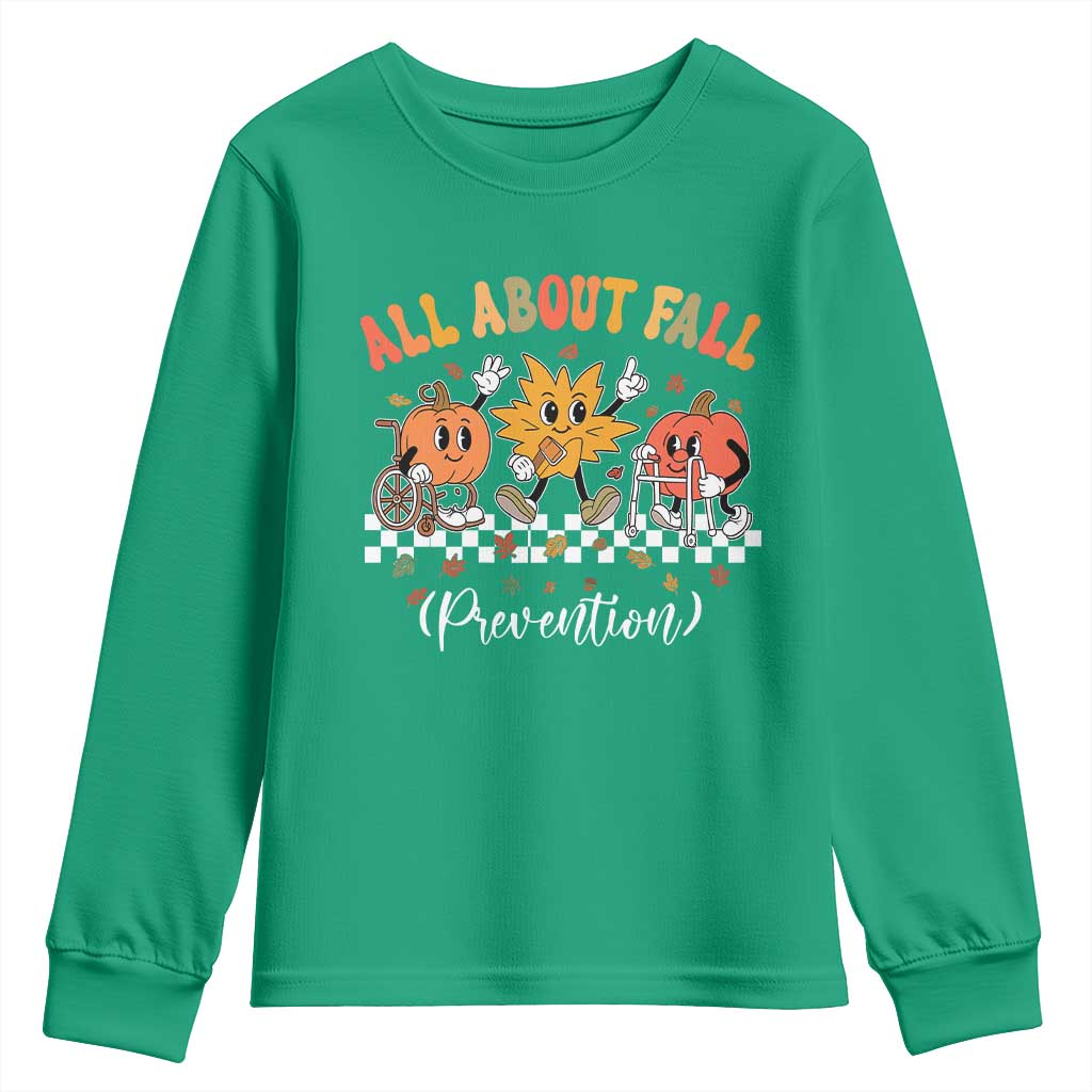 Fall Prevention Youth Sweatshirt Autumn Thanksgiving Nurse PT OT - Wonder Print Shop