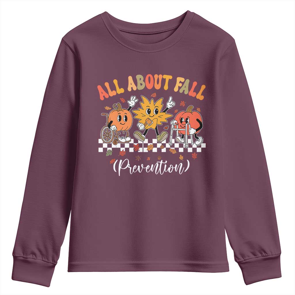 Fall Prevention Youth Sweatshirt Autumn Thanksgiving Nurse PT OT - Wonder Print Shop