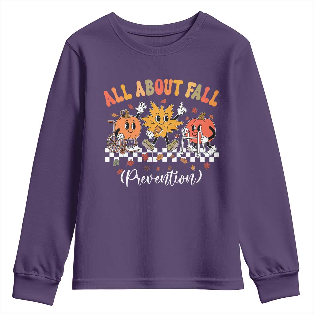 Fall Prevention Youth Sweatshirt Autumn Thanksgiving Nurse PT OT - Wonder Print Shop