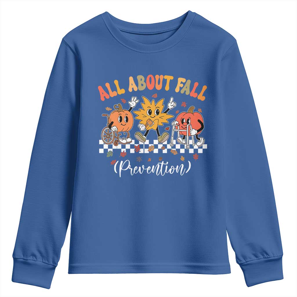 Fall Prevention Youth Sweatshirt Autumn Thanksgiving Nurse PT OT - Wonder Print Shop