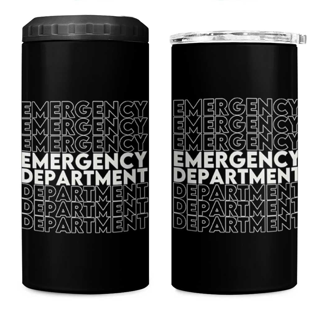 Emergency Department 4 in 1 Can Cooler Tumbler Retro ER Nurse Gift - Wonder Print Shop