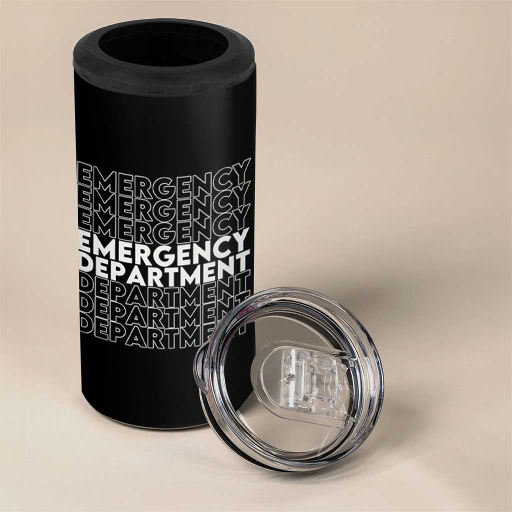 Emergency Department 4 in 1 Can Cooler Tumbler Retro ER Nurse Gift - Wonder Print Shop