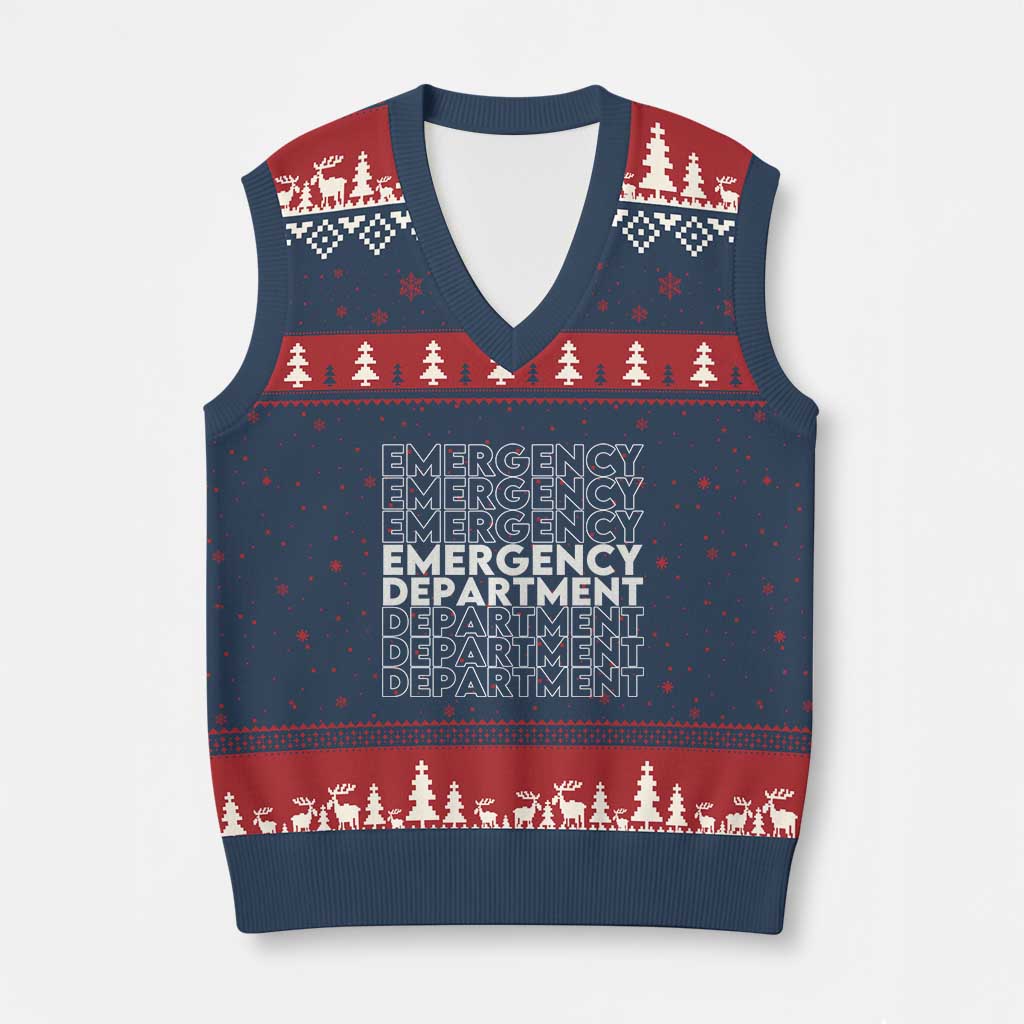 Emergency Department V-Neck Knit Sweater Vest Retro ER Nurse Gift - Wonder Print Shop