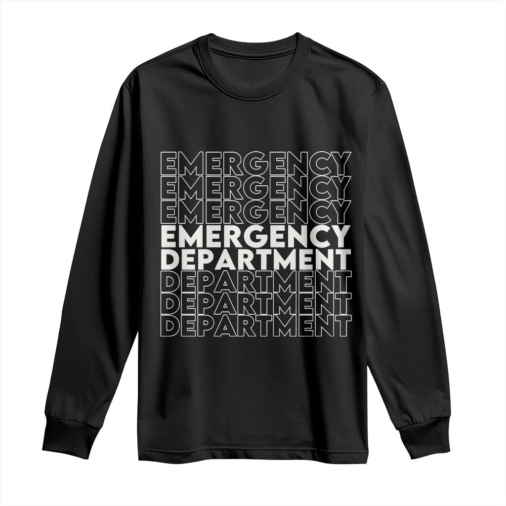 Emergency Department Long Sleeve Shirt Retro ER Nurse Gift - Wonder Print Shop
