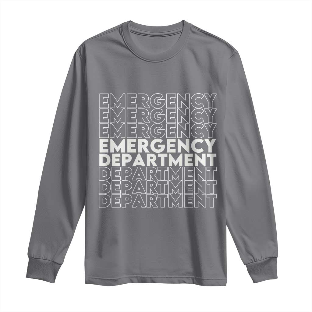 Emergency Department Long Sleeve Shirt Retro ER Nurse Gift - Wonder Print Shop