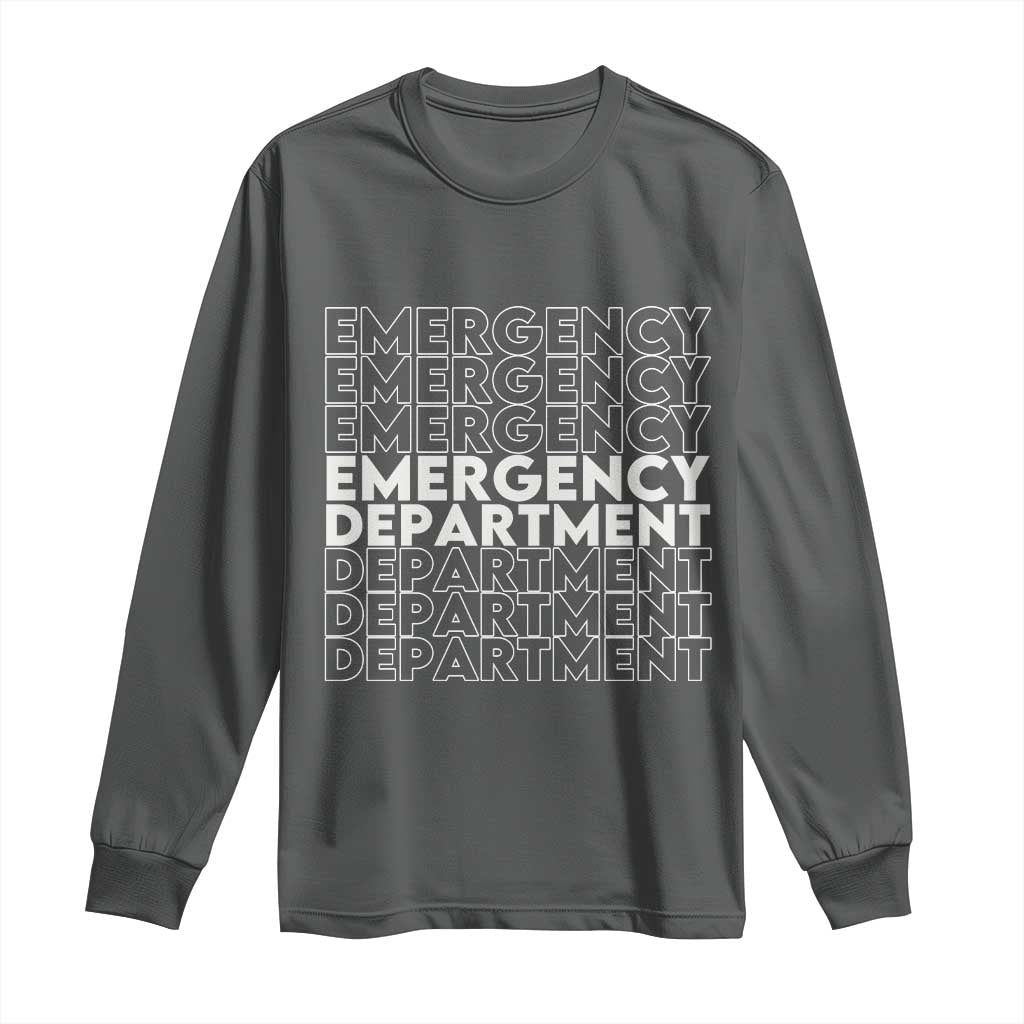 Emergency Department Long Sleeve Shirt Retro ER Nurse Gift - Wonder Print Shop