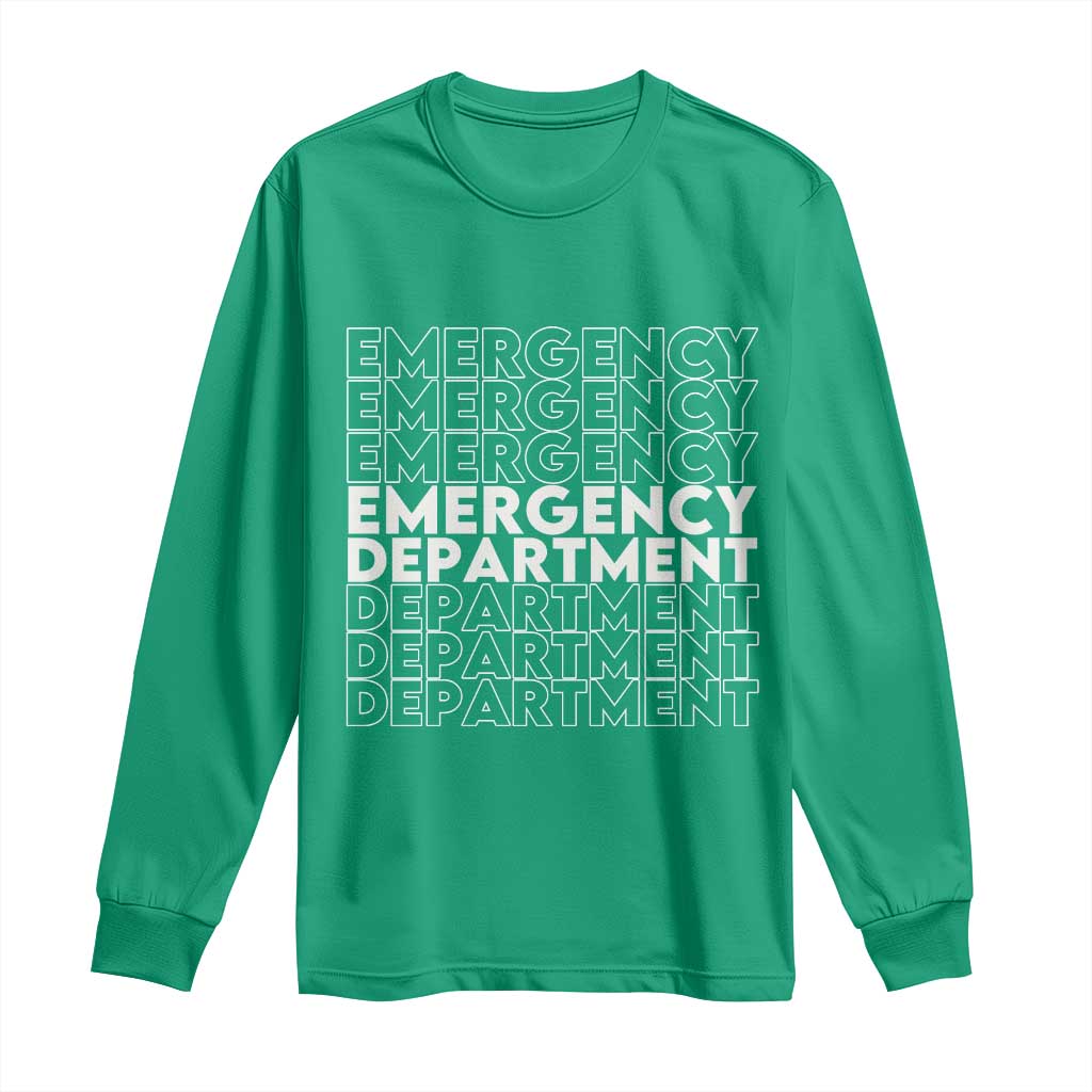 Emergency Department Long Sleeve Shirt Retro ER Nurse Gift - Wonder Print Shop