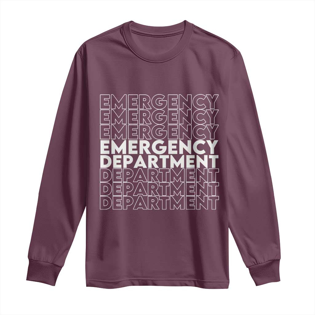 Emergency Department Long Sleeve Shirt Retro ER Nurse Gift - Wonder Print Shop