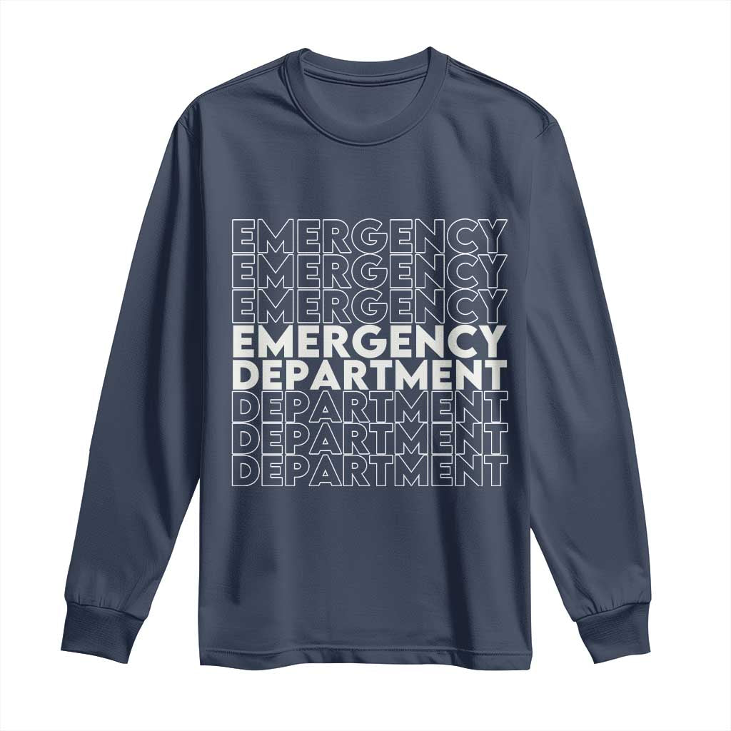 Emergency Department Long Sleeve Shirt Retro ER Nurse Gift - Wonder Print Shop