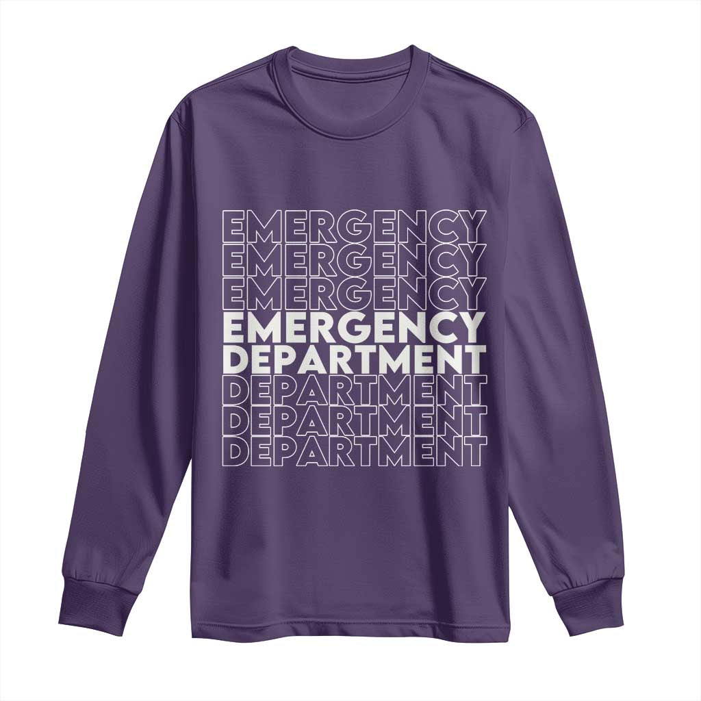 Emergency Department Long Sleeve Shirt Retro ER Nurse Gift - Wonder Print Shop