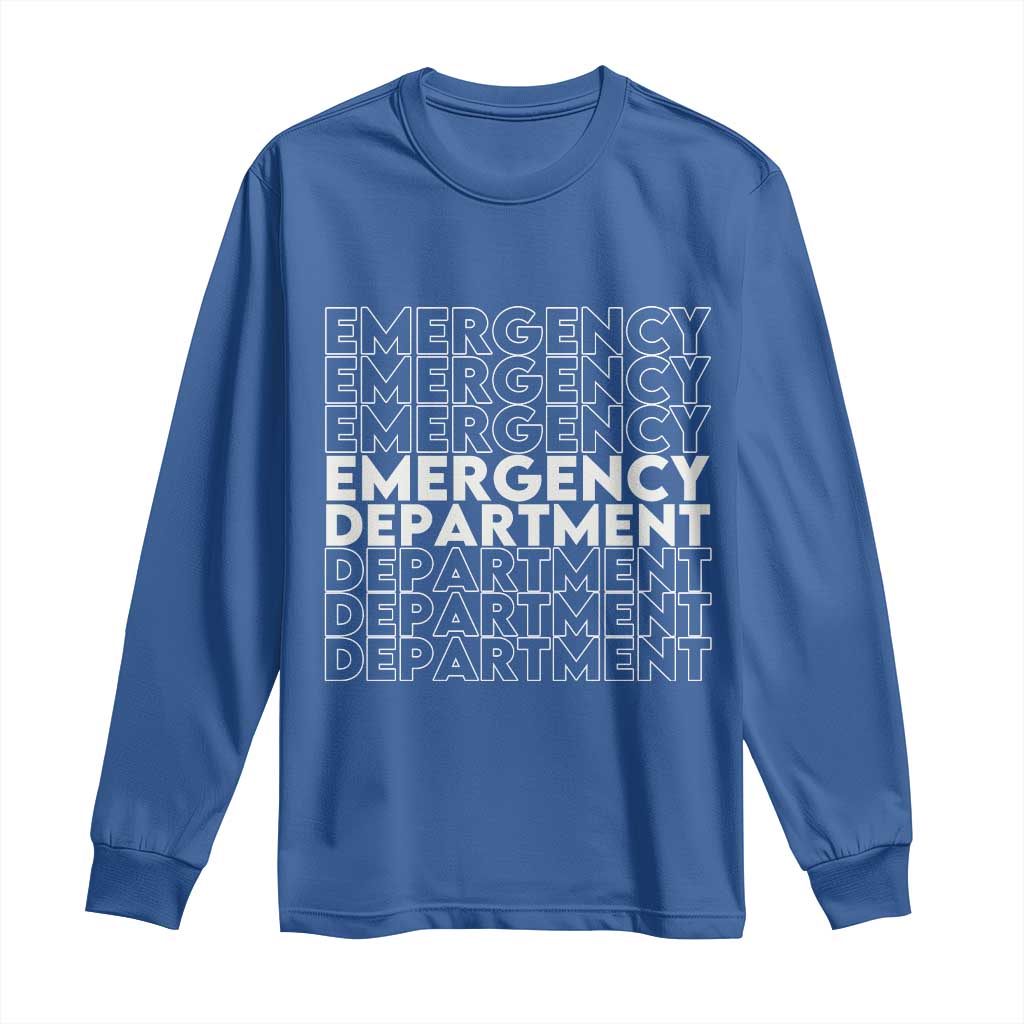 Emergency Department Long Sleeve Shirt Retro ER Nurse Gift - Wonder Print Shop