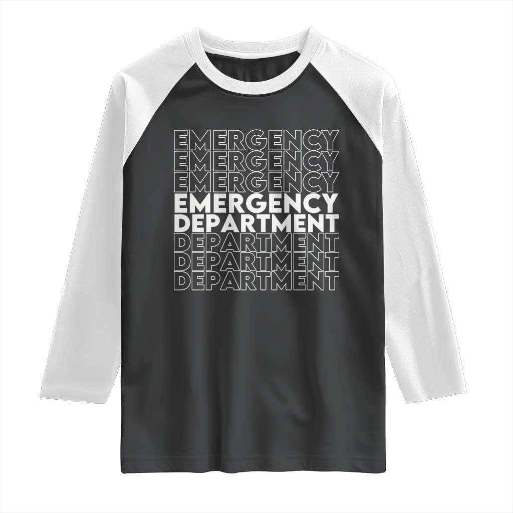 Emergency Department Raglan Shirt Retro ER Nurse Gift - Wonder Print Shop