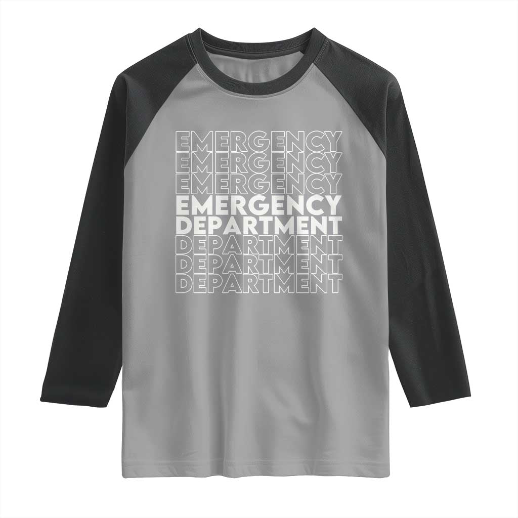 Emergency Department Raglan Shirt Retro ER Nurse Gift - Wonder Print Shop