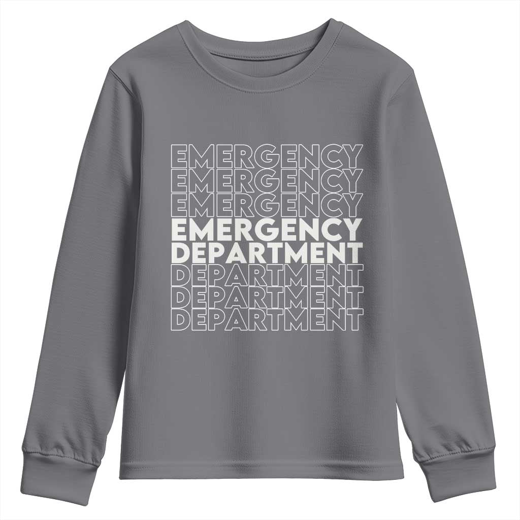 Emergency Department Youth Sweatshirt Retro ER Nurse Gift - Wonder Print Shop