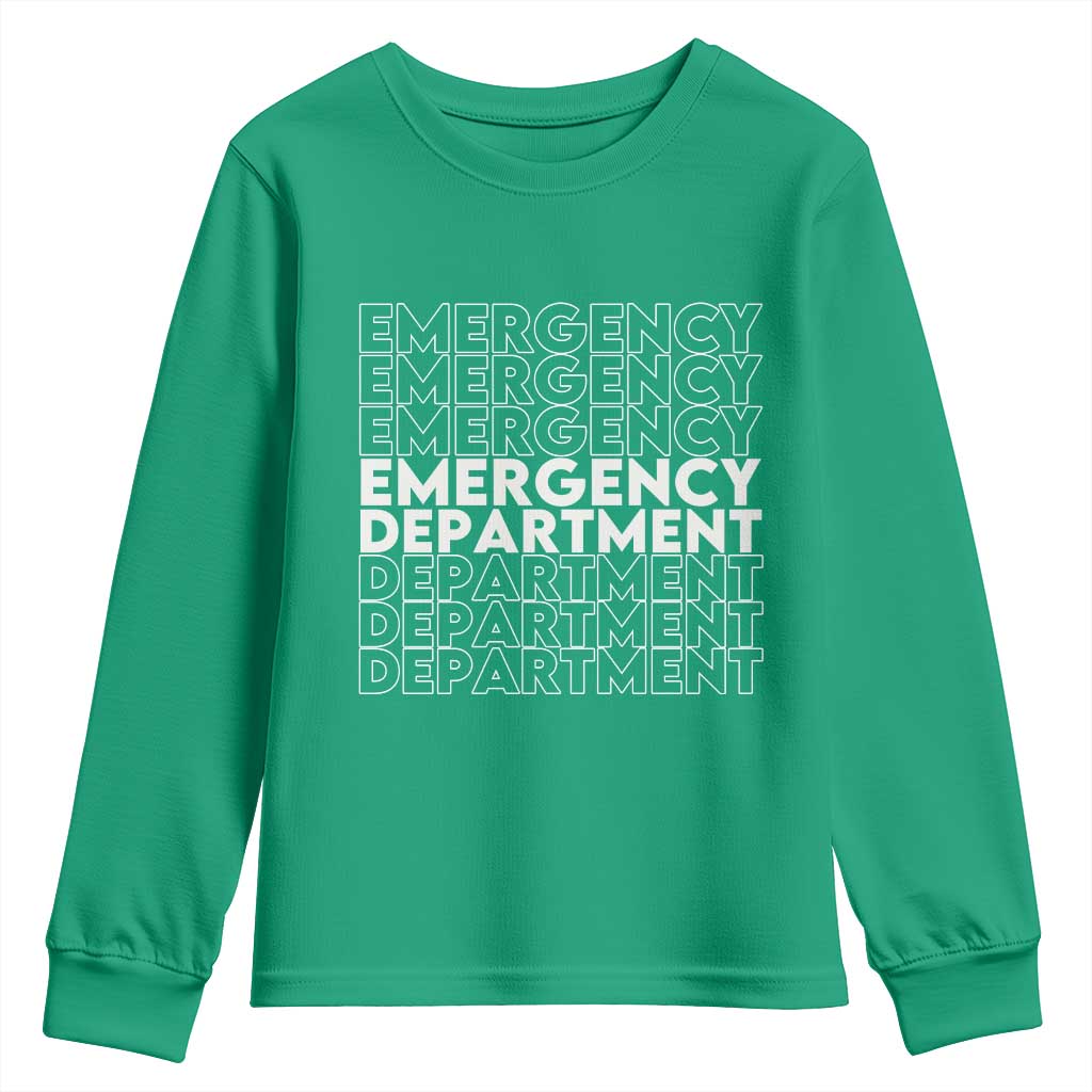 Emergency Department Youth Sweatshirt Retro ER Nurse Gift - Wonder Print Shop