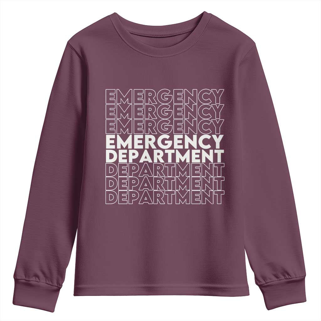 Emergency Department Youth Sweatshirt Retro ER Nurse Gift - Wonder Print Shop