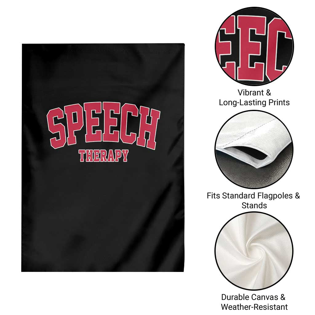 Retro Speech Therapy Garden Flag Special Education Therapist Teacher Appreciation