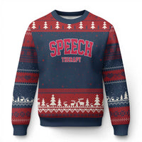 Retro Speech Therapy Ugly Christmas Sweater Special Education Therapist Teacher Appreciation