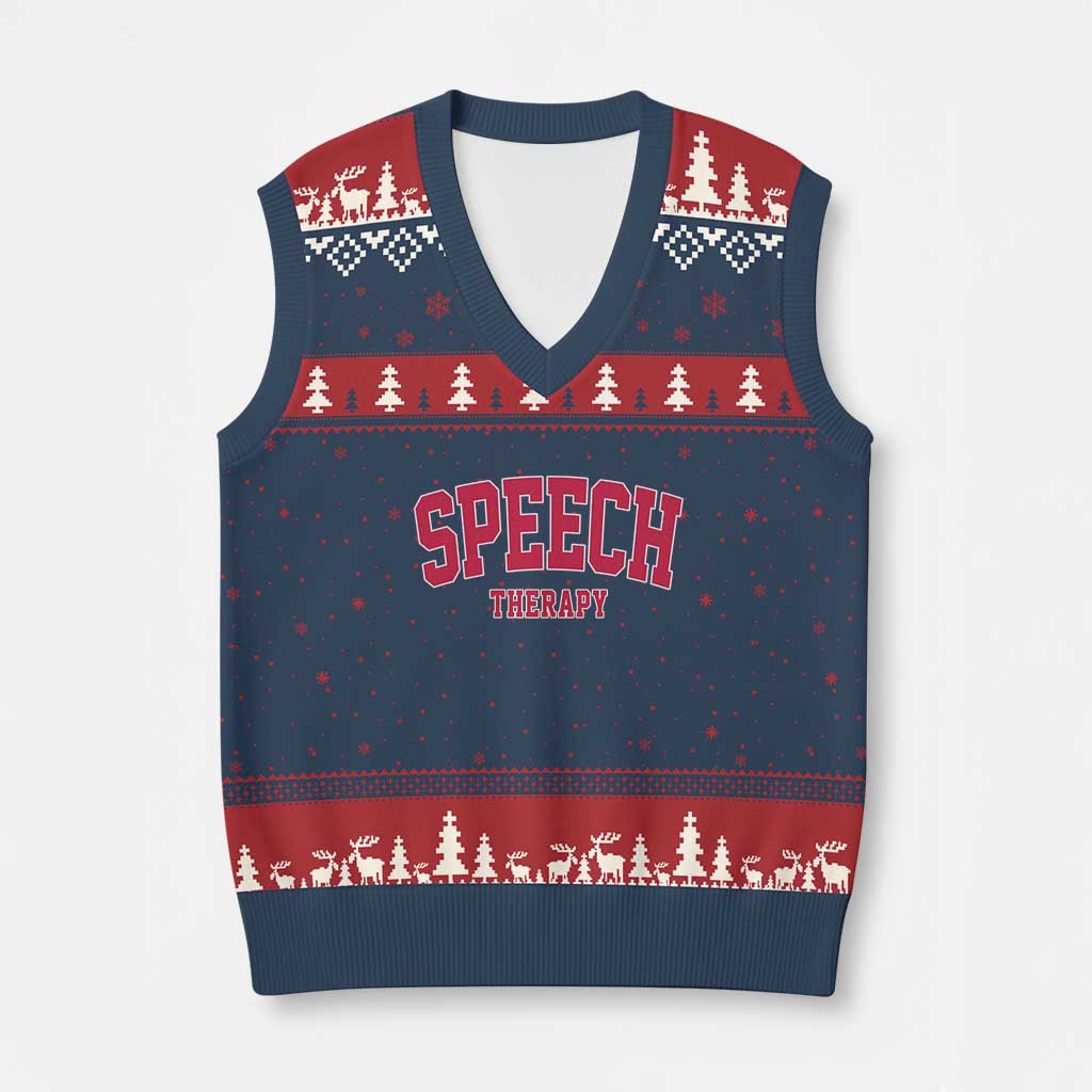 Retro Speech Therapy V-Neck Knit Sweater Vest Special Education Therapist Teacher Appreciation