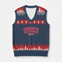 Retro Speech Therapy V-Neck Knit Sweater Vest Special Education Therapist Teacher Appreciation