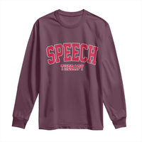 Retro Speech Therapy Long Sleeve Shirt Special Education Therapist Teacher Appreciation