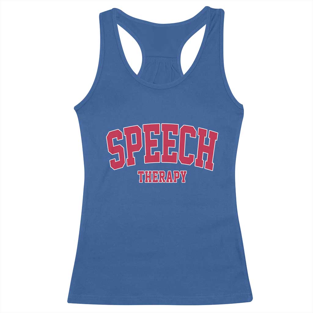 Retro Speech Therapy Racerback Tank Top Special Education Therapist Teacher Appreciation