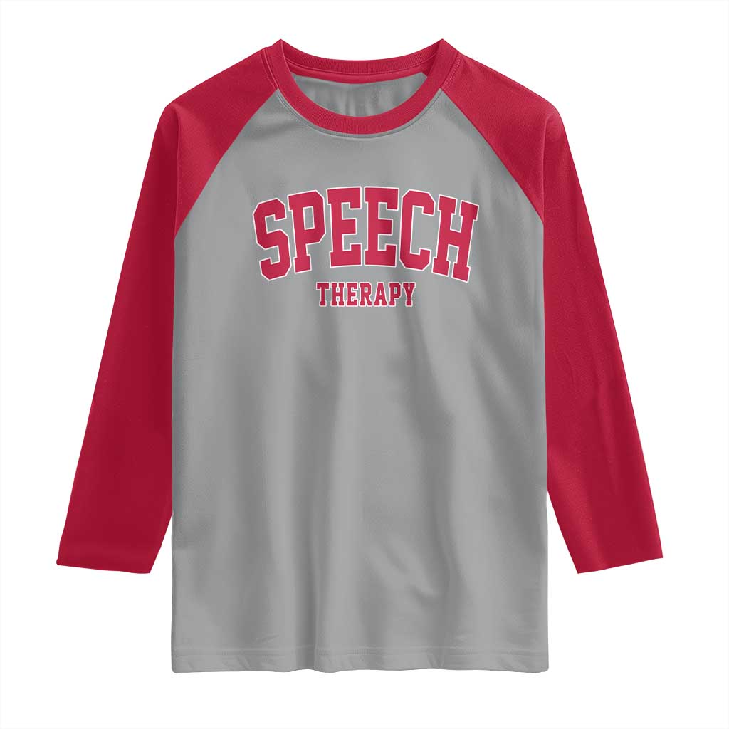 Retro Speech Therapy Raglan Shirt Special Education Therapist Teacher Appreciation