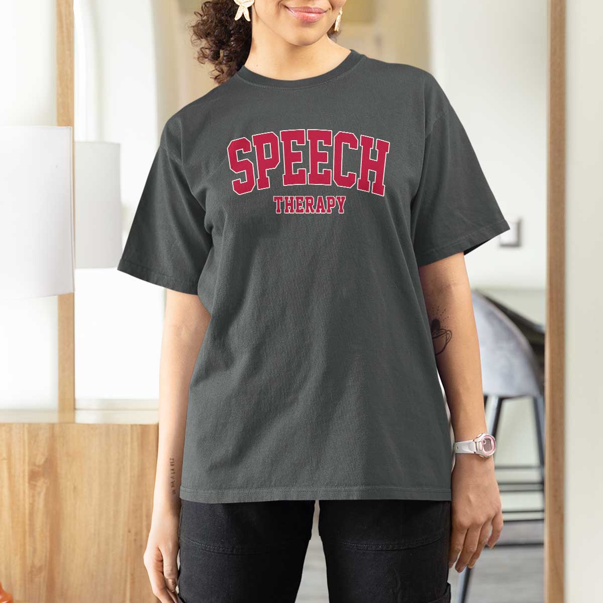 Retro Speech Therapy T Shirt For Women Special Education Therapist Teacher Appreciation
