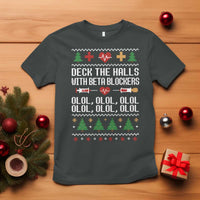 Funny Nurse Ugly Xmas T Shirt Deck The Hall With Beta Blockers - Wonder Print Shop