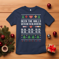 Funny Nurse Ugly Xmas T Shirt Deck The Hall With Beta Blockers - Wonder Print Shop