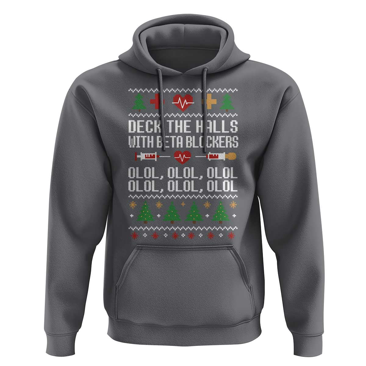 Funny Nurse Ugly Xmas Hoodie Deck The Hall With Beta Blockers - Wonder Print Shop