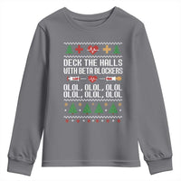 Funny Nurse Ugly Xmas Youth Sweatshirt Deck The Hall With Beta Blockers - Wonder Print Shop