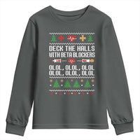 Funny Nurse Ugly Xmas Youth Sweatshirt Deck The Hall With Beta Blockers - Wonder Print Shop
