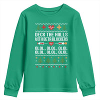 Funny Nurse Ugly Xmas Youth Sweatshirt Deck The Hall With Beta Blockers - Wonder Print Shop