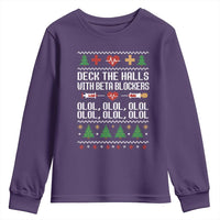 Funny Nurse Ugly Xmas Youth Sweatshirt Deck The Hall With Beta Blockers - Wonder Print Shop