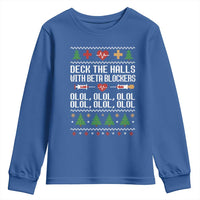 Funny Nurse Ugly Xmas Youth Sweatshirt Deck The Hall With Beta Blockers - Wonder Print Shop