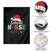 Christmas School Nurse Garden Flag Xmas Lights Red Santa Hat Crew Nurse - Wonder Print Shop