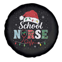 Christmas School Nurse Spare Tire Cover Xmas Lights Red Santa Hat Crew Nurse - Wonder Print Shop