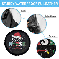 Christmas School Nurse Spare Tire Cover Xmas Lights Red Santa Hat Crew Nurse - Wonder Print Shop