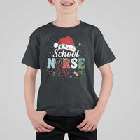 Christmas School Nurse T Shirt For Kid Xmas Lights Red Santa Hat Crew Nurse - Wonder Print Shop