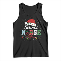 Christmas School Nurse Tank Top Xmas Lights Red Santa Hat Crew Nurse - Wonder Print Shop