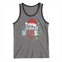 Christmas School Nurse Tank Top Xmas Lights Red Santa Hat Crew Nurse - Wonder Print Shop