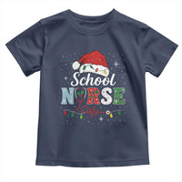 Christmas School Nurse Toddler T Shirt Xmas Lights Red Santa Hat Crew Nurse - Wonder Print Shop