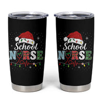 Christmas School Nurse Tumbler Cup Xmas Lights Red Santa Hat Crew Nurse - Wonder Print Shop