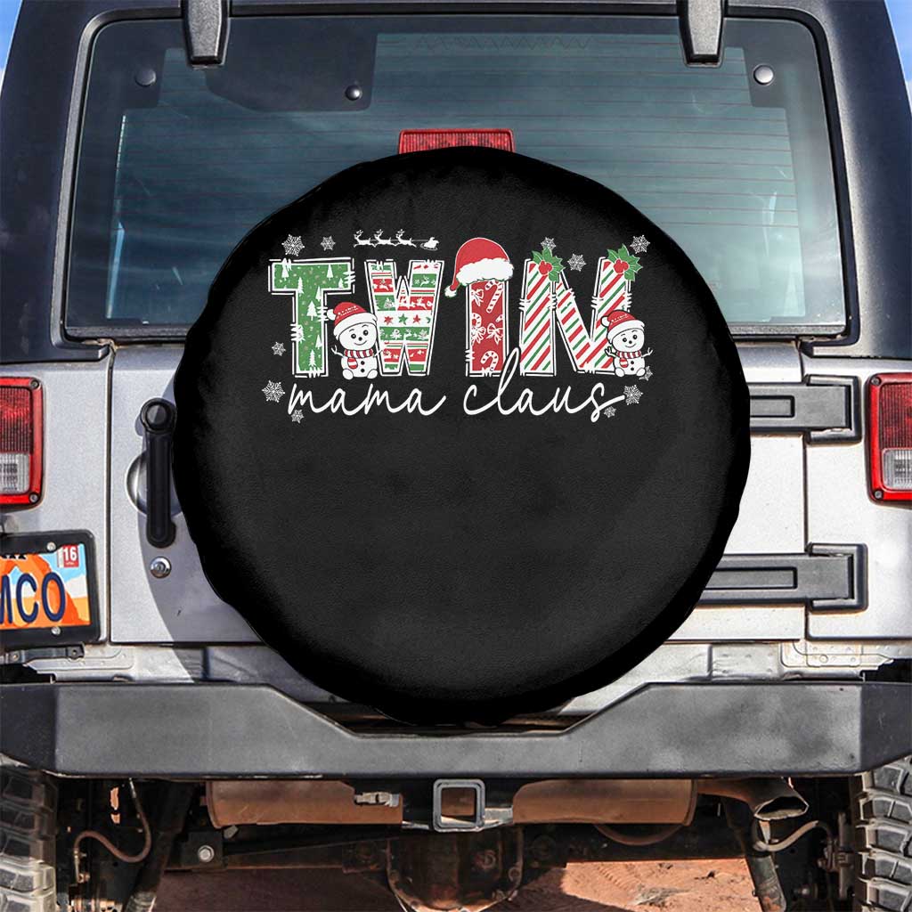 Christmas Twin Mama Claus Spare Tire Cover Pregnancy Announcement - Wonder Print Shop
