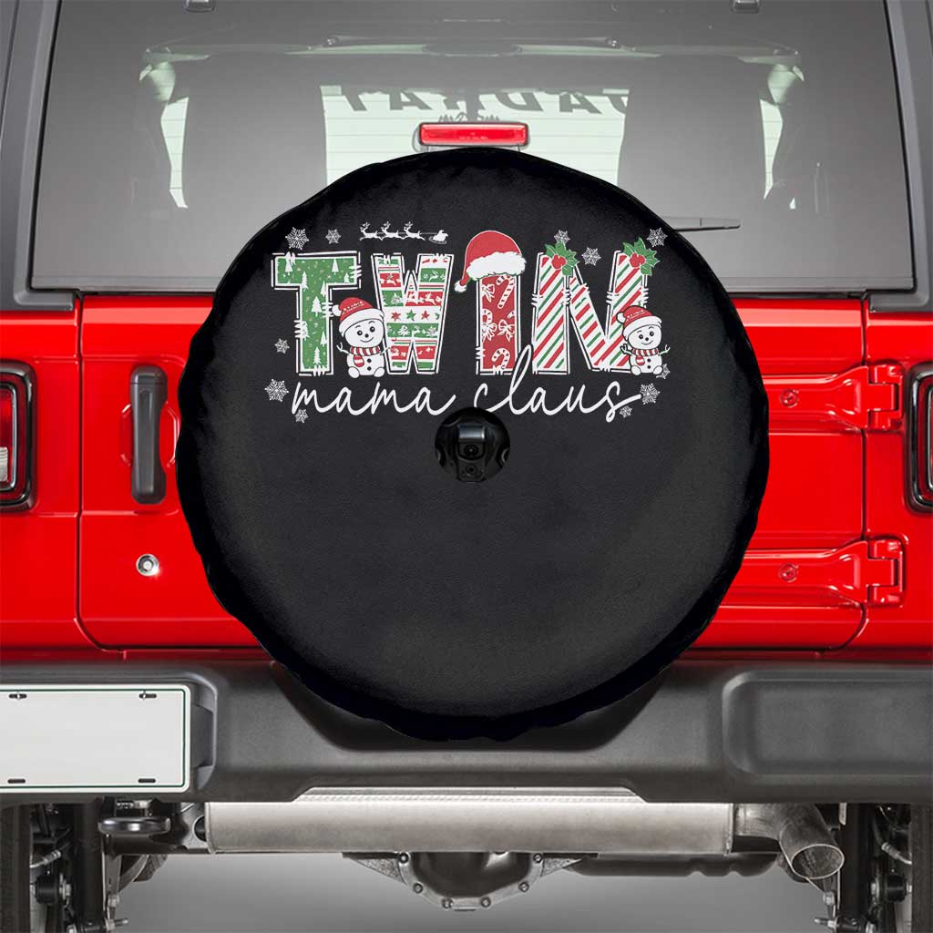 Christmas Twin Mama Claus Spare Tire Cover Pregnancy Announcement - Wonder Print Shop