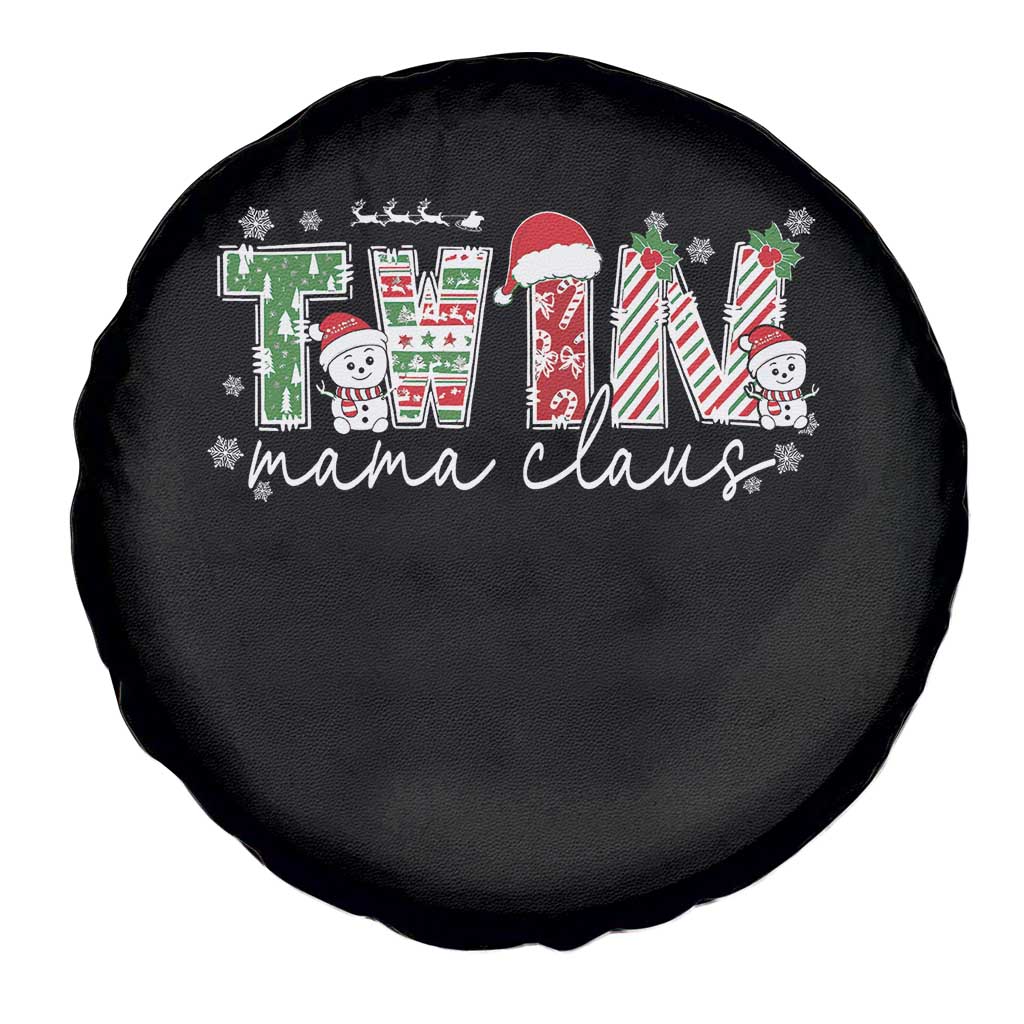 Christmas Twin Mama Claus Spare Tire Cover Pregnancy Announcement - Wonder Print Shop