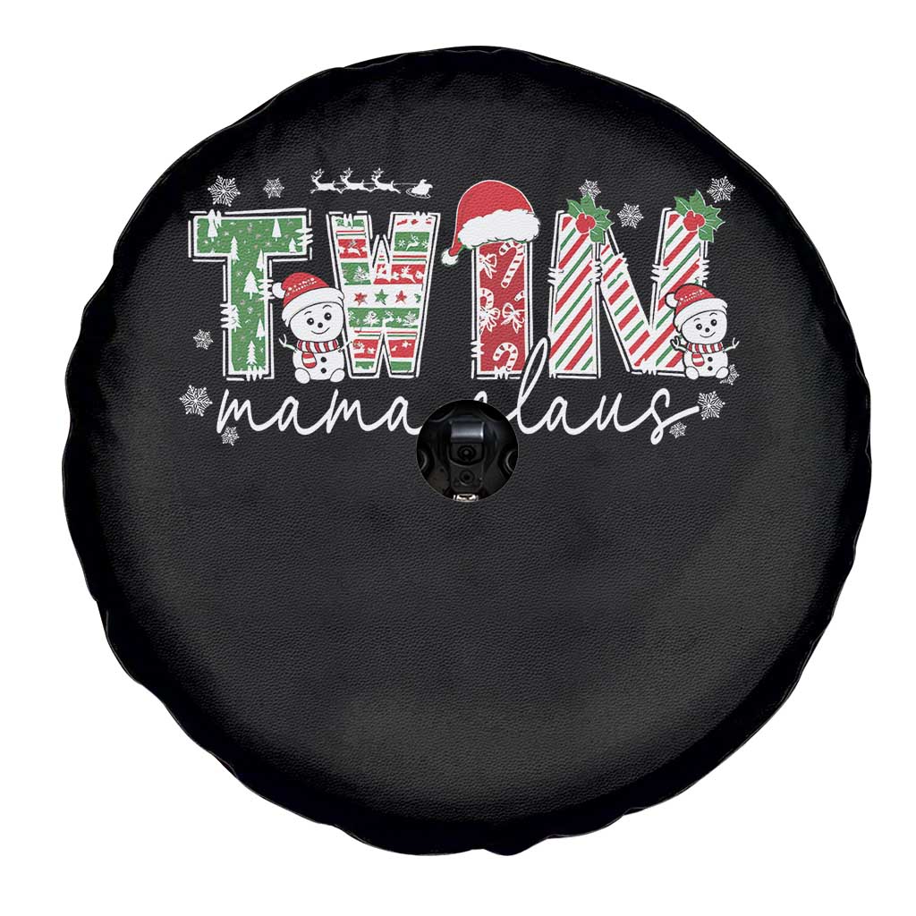 Christmas Twin Mama Claus Spare Tire Cover Pregnancy Announcement - Wonder Print Shop